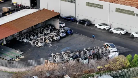 Incendiary Attack on 17 Cars at Tesla Dealership Incendiary Attack on 17 Cars at Tesla Dealership