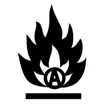 Fellowship of the Black Flame logo, an anarchy symbol on fire