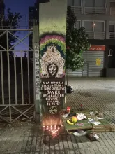 Mosaic in memory of comrade Javier Recabarren Olivares