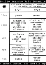 PhillyAnarchyFairSchedule Philly Anarchy Fair Schedule