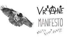 manifesto words with bird drawing