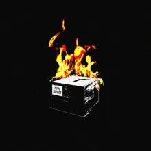 Flaming Box Ballot box on fire
