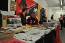 Wherever workers are in struggle, fly the red and black Wherever workers are in struggle, fly the red and black
