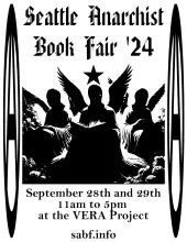 a flyer for the 2024 Seattle Anarchist Bookfair