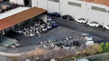 Claim for the burning of 17 cars at the Tesla dealership,Rome, 31 March 2025